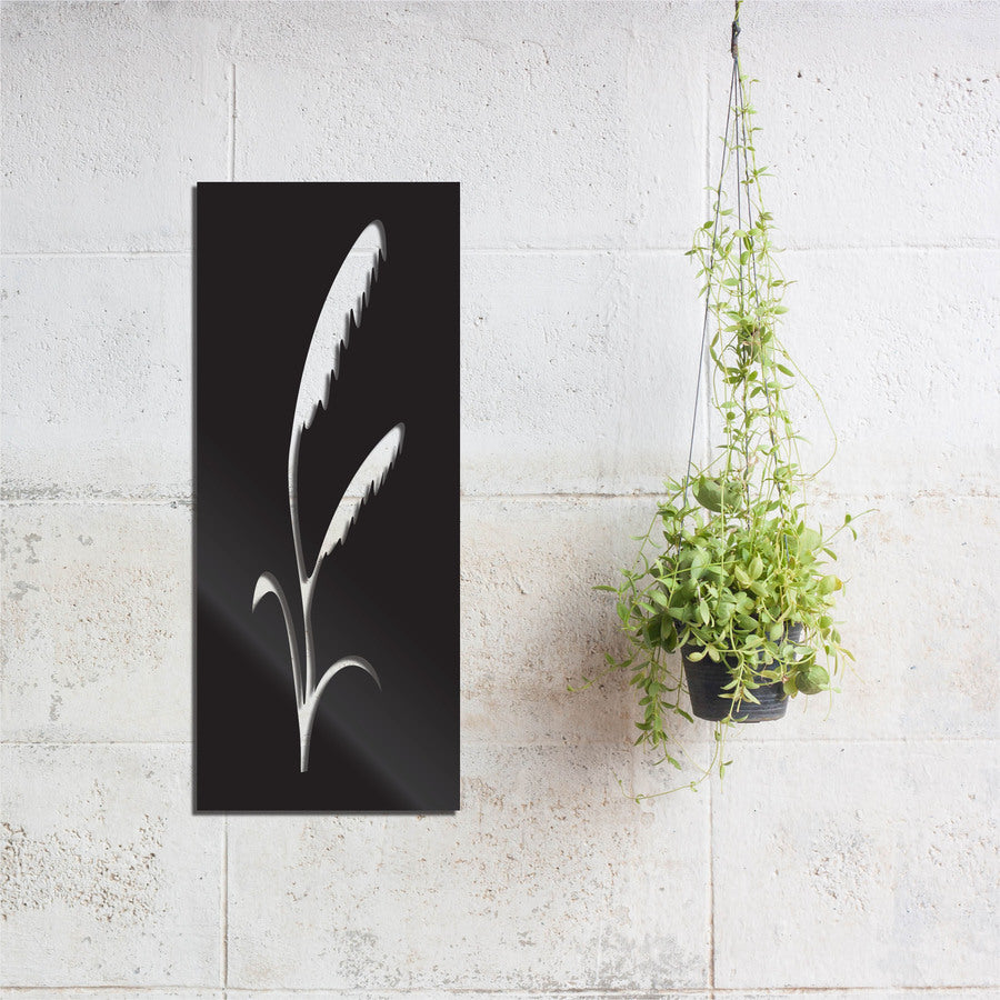 Brushed silver ACM wall art panel (230x550 mm) with layered structure for modern and classic decor, perfect for indoor or outdoor use.
