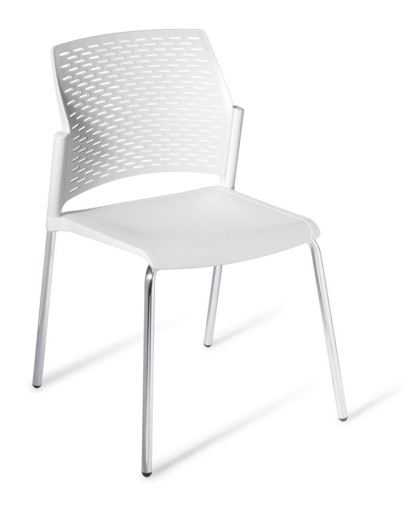 Stackable Chair - Chrome - Punch White
