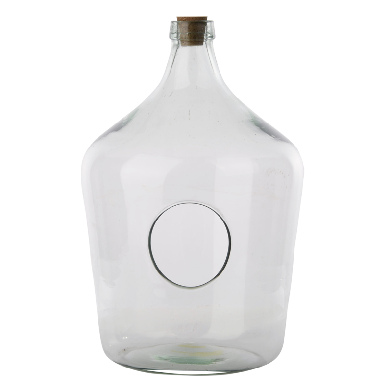 Clear open terrarium bottle, 10L size (25 x 25 x 39cm), perfect for creating and maintaining indoor gardens.