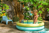 Dippy Inflatable Pool in vibrant Banana Blue, 120x25 cm, ideal for family splashing fun and ocean-themed play.