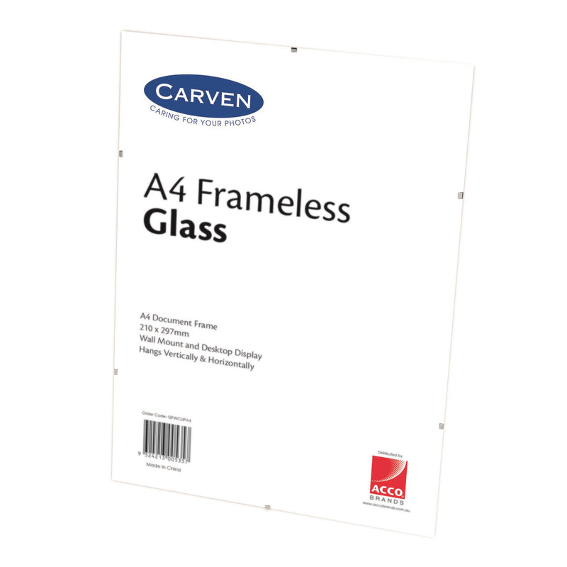 Carven Document Frame Frameless Glass A4