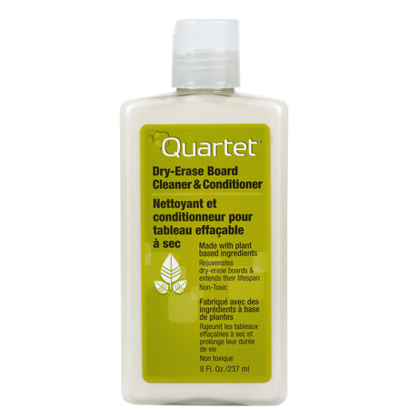 Quartet WB Cleaner/Conditioner 237ml bottle for cleaning and conditioning whiteboards, restoring their brilliance and extending lifespan.