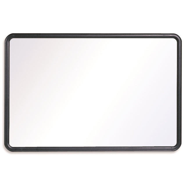 Quartet Contour Melamine Board in Graphite, 450x600mm, with smooth writing surface and black rounded frame for versatile use.