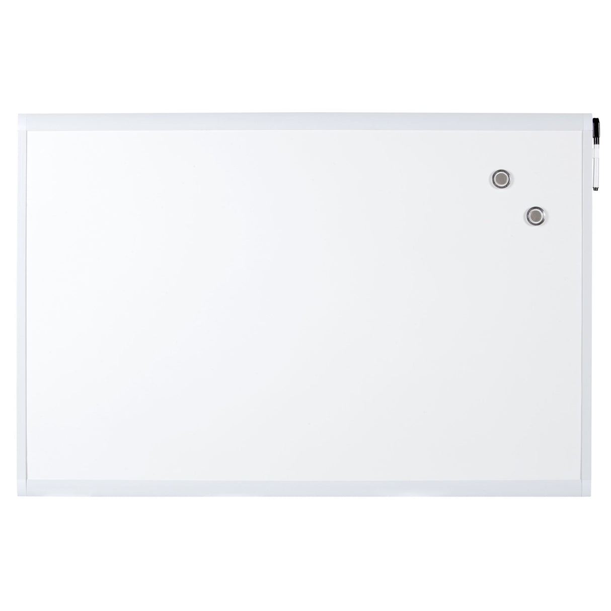 Lightweight Quartet Basics Whiteboard 900x600mm with magnetic dry erase surface, ideal for organizing ideas and communication.