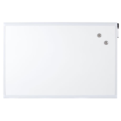 Lightweight Quartet Basics Whiteboard 900x600mm with magnetic dry erase surface, ideal for organizing ideas and communication.