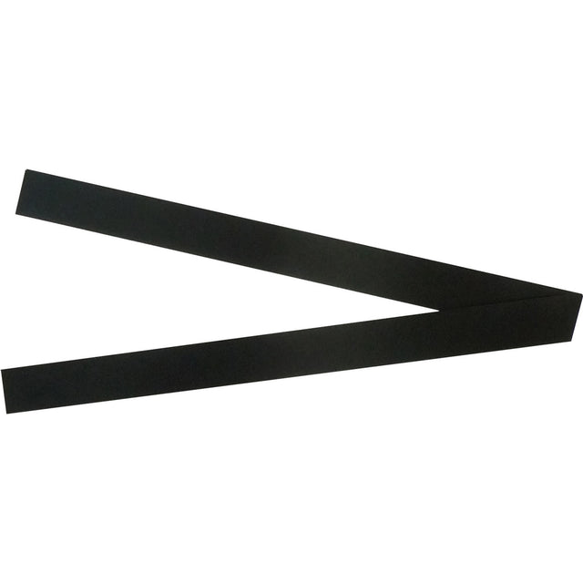 Black magnetic strips (2pk) for organizing and labeling documents on whiteboards, easily rewritable and reusable.