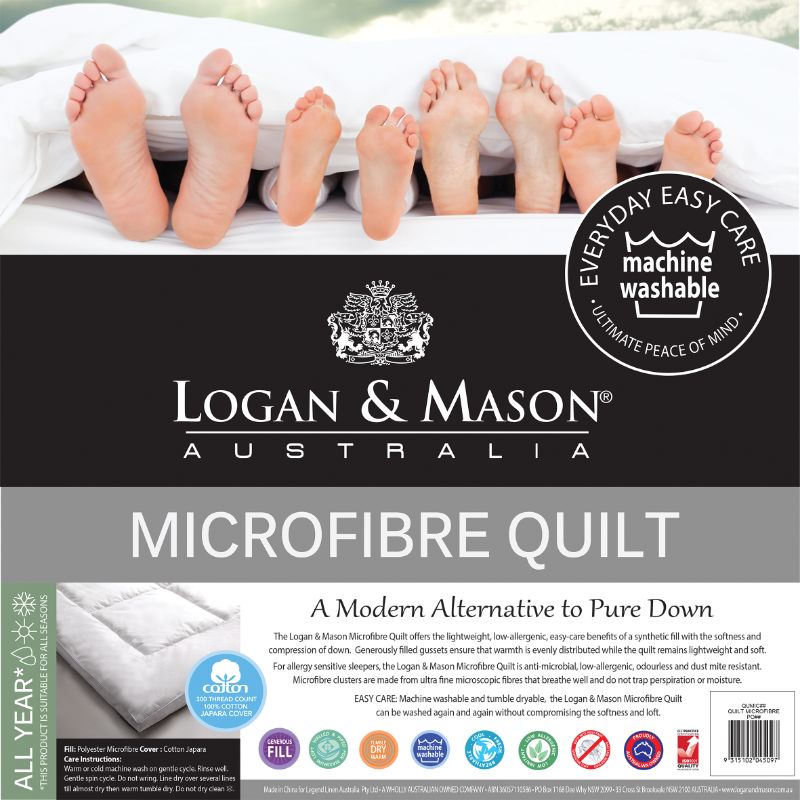 Double Microfibre Quilt Duvet (White) by Logan & Mason  *CLEARANCE PRICE*