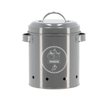 Stylish onion charcoal storage tin with ventilation holes, featuring an onion print and perfect for keeping onions fresh.