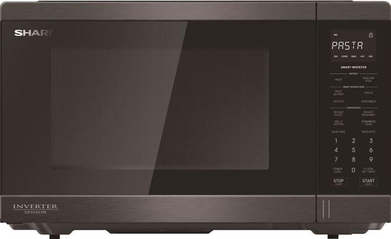 Microwave Sharp - 1200W Midsize Inverter Sensor Black Stainless 34L