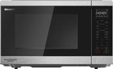 Sharp 1200W midsize inverter microwave in stainless steel, 34L capacity, with smart sensor and 11 power levels.