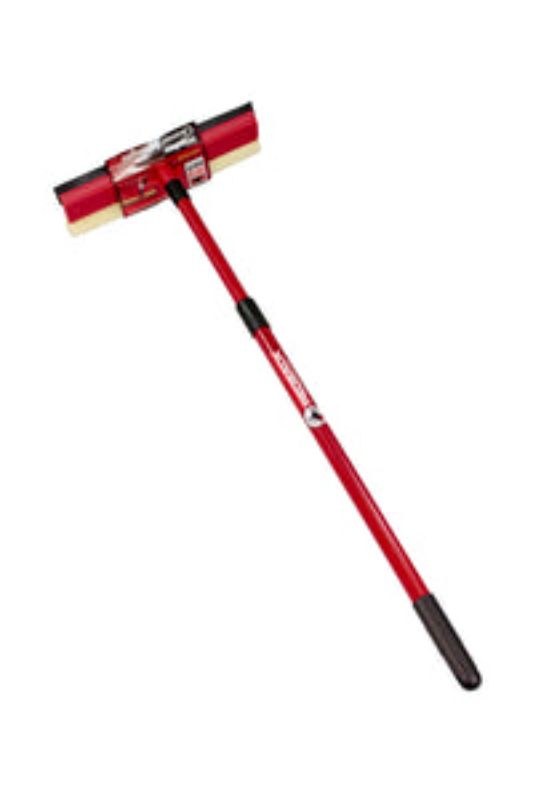 Telescopic window cleaner squeegee with a 1m extendable handle for streak-free surfaces and easy reach in hard areas.