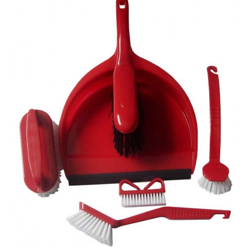 6-piece Cleaning Kit Value Pack featuring versatile brushes and dustpan for efficient household cleaning.