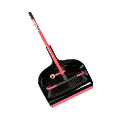 Dust pan and broom set with 58cm handle, designed for easy cleanup of dirt and debris in homes and workplaces.