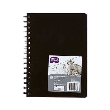 Derwent Acy Vad Portrait A5 sketchbook pack of 5, featuring 120 pages of premium acid-free paper and durable spiral binding.