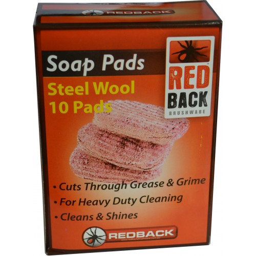 Steel Wool Soap Pads Pack of 10 for tough cleaning, infused with soap for grease removal, safe on surfaces, scratch-free shine.