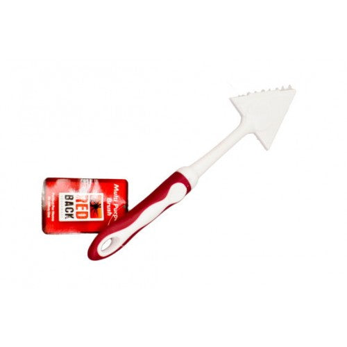 Triangle head brush with durable bristles and ergonomic handle, perfect for cleaning corners and tight spaces.