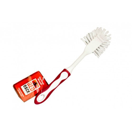 Deluxe Dish Brush with ergonomic grip, 31cm length, and scraper for effective cleaning of pots and pans.