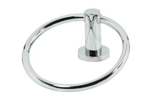 Sleek chrome-plated towel ring crafted from zinc and brass, perfect for modern bathroom décor and easy towel access.