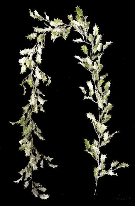 Lush 1.8m Holly Leaf Garland for festive decorating, featuring realistic leaves perfect for mantels, stairs, or dining tables.