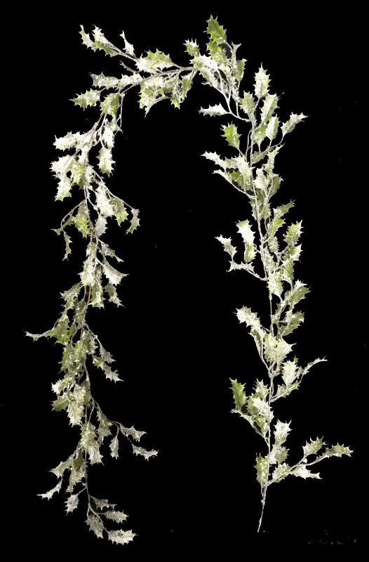 Lush 1.8m Holly Leaf Garland for festive decorating, featuring realistic leaves perfect for mantels, stairs, or dining tables.