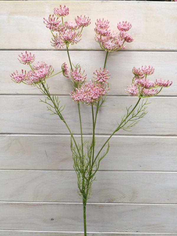 White Queen Ann Lace Stem, an elegant artificial flower for floral arrangements, weddings, and home decor.