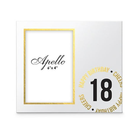 Elegant MDF side frame for 18th birthday photos, measuring 15 x 10cm, perfect for cherished memories and decoration.