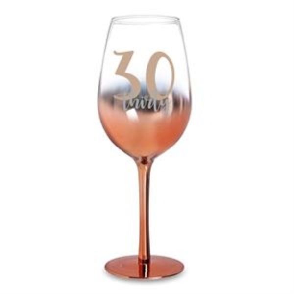 30 elegant rose gold ombre stemless wine glasses, 430ml capacity, perfect for cocktails and entertaining.