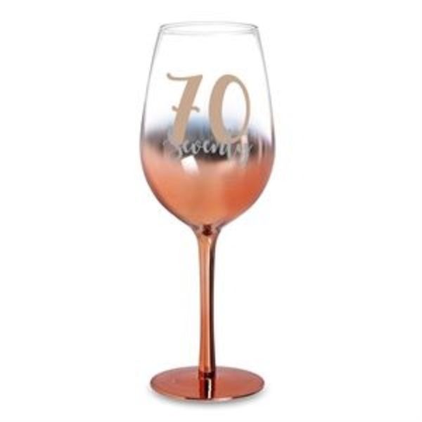 Elegant 70 rose gold ombre wine glass (430ML) with luxurious transitioning colors, perfect for stylish entertaining.