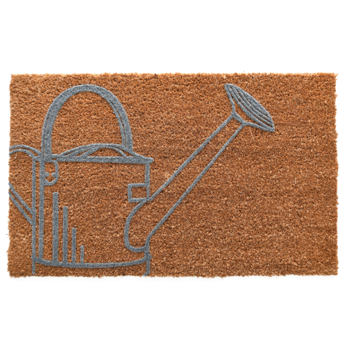 Coir doormat set featuring a whimsical watering can design, durable and eco-friendly, perfect for welcoming guests.