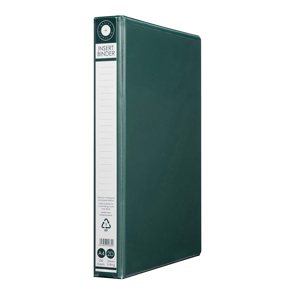 OSC Insert Binder A4 2D 25mm Green