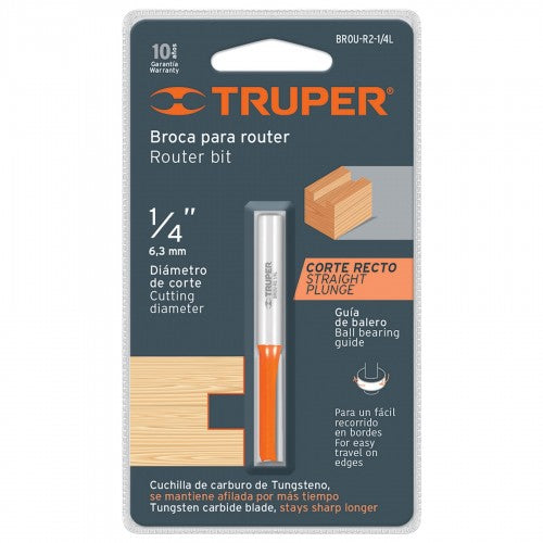 Router Bit - Truper Double Flute Straight (1/4")