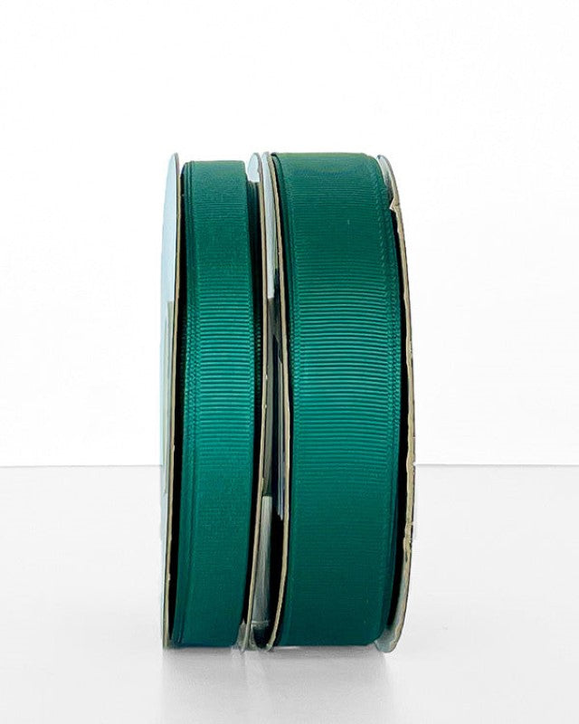 Grosgrain ribbon in vibrant Hunter Green, 13mm wide and 30m long, perfect for elegant crafting and creativity.