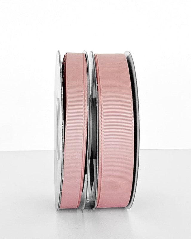 Grosgrain ribbon in dusty pink, 22mm wide and 30m long, ideal for crafting, gift wrapping, and decor enhancements.
