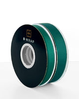 Grosgrain ribbon in Hunter Green, 22mm wide and 30m long, ideal for crafting, gift wrapping, and home decor projects.