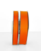 Vibrant orange grosgrain ribbon, 22mm wide and 30m long, perfect for crafting, gift wrapping, and decorating.