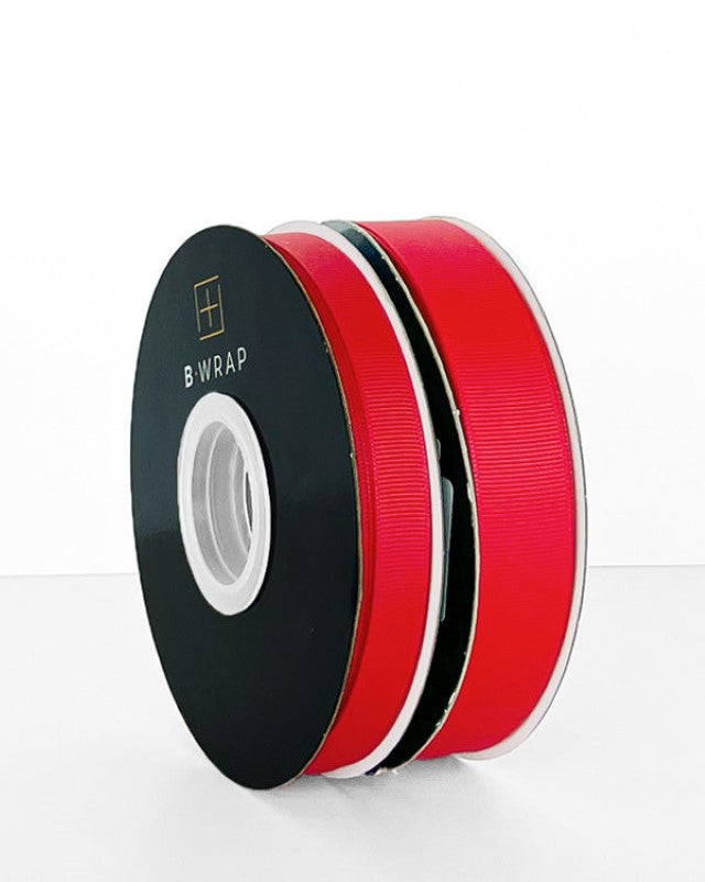 Vibrant red grosgrain ribbon, 22mm wide and 30 meters long, perfect for crafting, gift wrapping, and DIY decorations.