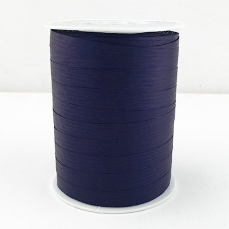 Navy curling ribbon, 10mm wide and 250m long, perfect for gifts and crafts with an elegant finish.