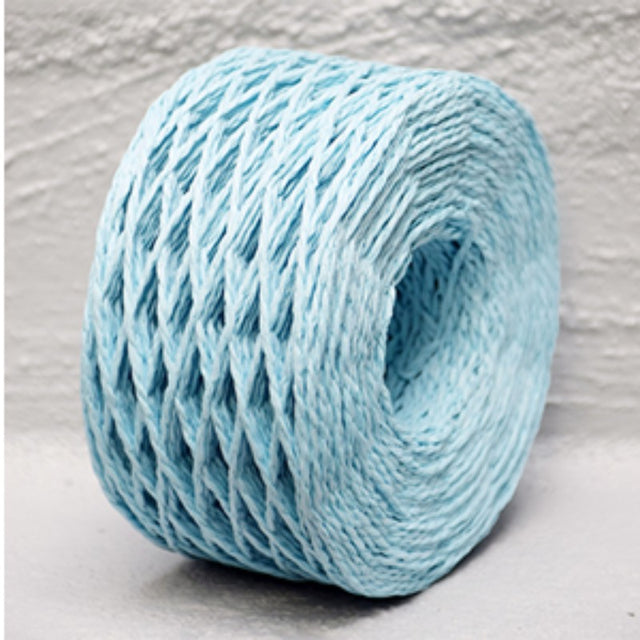 Premium pale blue paper twine, 2mm thick, 100m long, perfect for crafting, gift wrapping, and DIY projects.