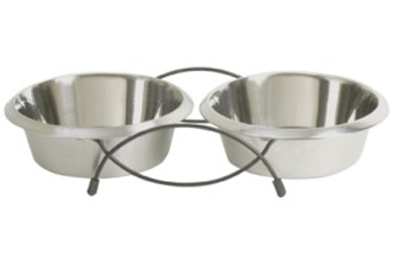 Dog Bowl - Double Stainless Steel - 465ml