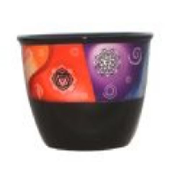 Ceramic Small Chakra Smudge Pot for effective smudging, measures H:7.5 cm x W:9 cm, designed for harmonizing spaces.