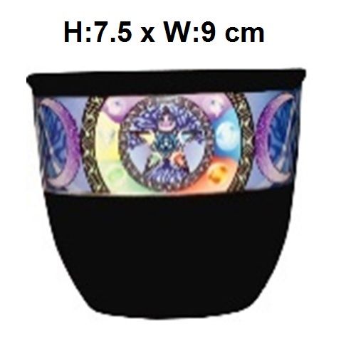 Elegant ceramic small smudge pot for burning sage and incense, measuring H:7.5 x W:9 cm, perfect for meditation and decor.