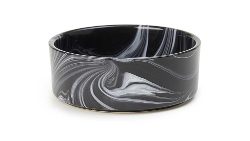 Elegant 13cm black marble bowl, hand-crafted stoneware, perfect for serving and enhancing your dining experience.