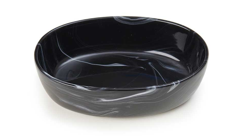 Marble Bowl - Oval Black (17cm)