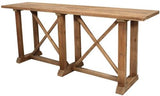 Double X Console Table featuring a reclaimed oak top and sturdy old pine base, perfect for enhancing any living space.