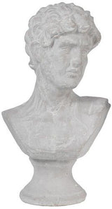 Large Ceramic Bust of a male head, intricately designed, blending classic elegance with modern home decor styles.