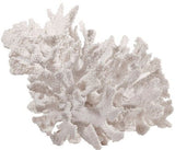 Bright white faux coral decor piece, 24cm, crafted from polyresin, perfect for enhancing home interiors with ocean vibes.