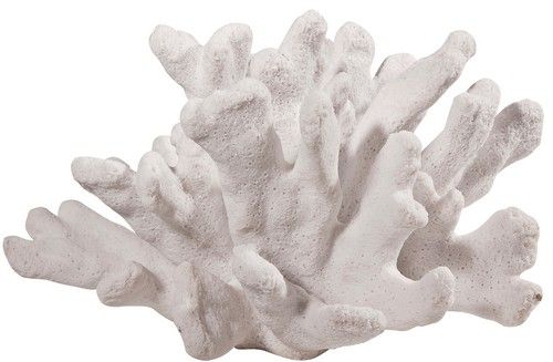 Elegant 23cm white faux coral sculpture crafted from polyresin, perfect for coastal-themed home decor and stylish accents.