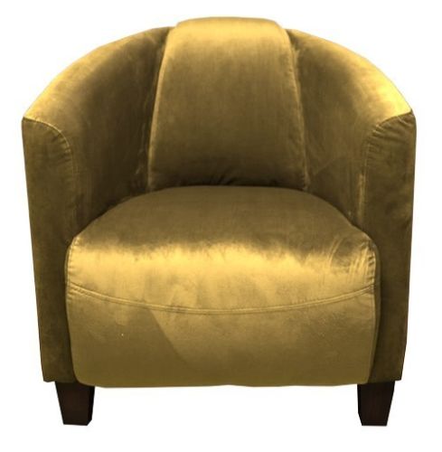 Occasional Luxury Tub Chair  - Vanguard Mustard Velvet