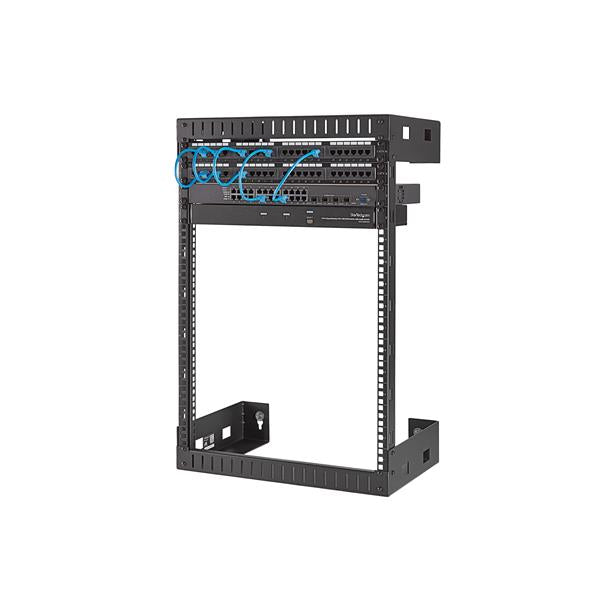 15U wall-mounted server rack with 30.5 cm depth, holds up to 198 lb, ideal for efficient space-saving and easy access.