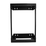 15U wall-mount server rack with adjustable depth from 12 to 20 inches, designed for efficient data management and easy access.